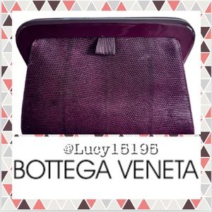 Bottega Veneta 1980’s Vintage Merlot Skin Frame Lucite Clutch